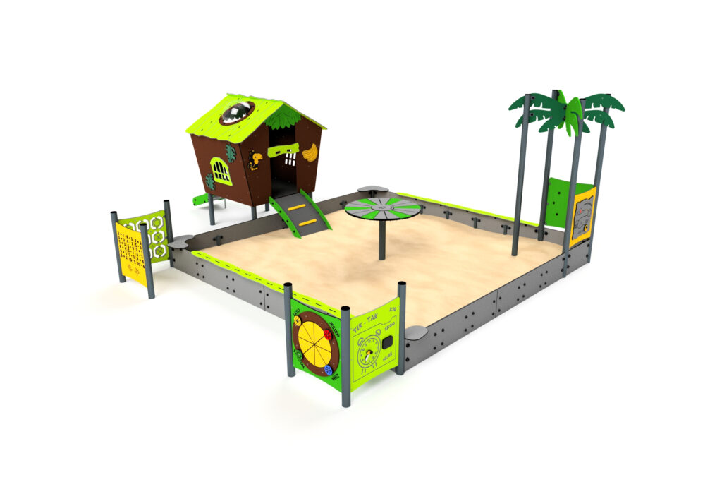 3211S Pädagogischer Sandkasten mit Spielhäuschen, Astrus