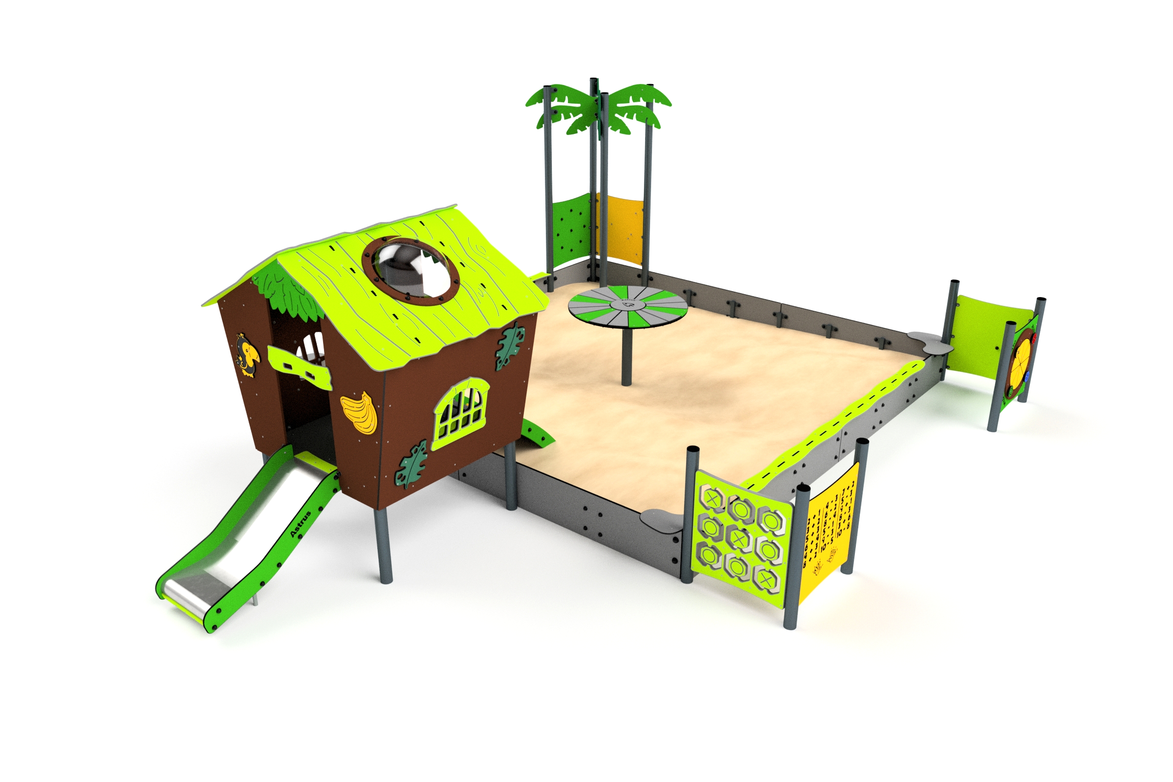 3211S Pädagogischer Sandkasten mit Spielhäuschen Ansicht 4