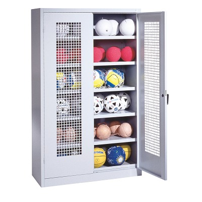 C+P Ballschrank mit Lochblech-Flügeltüren (Typ 3), HxBxT 195x120x50 cm, Sport-Thieme