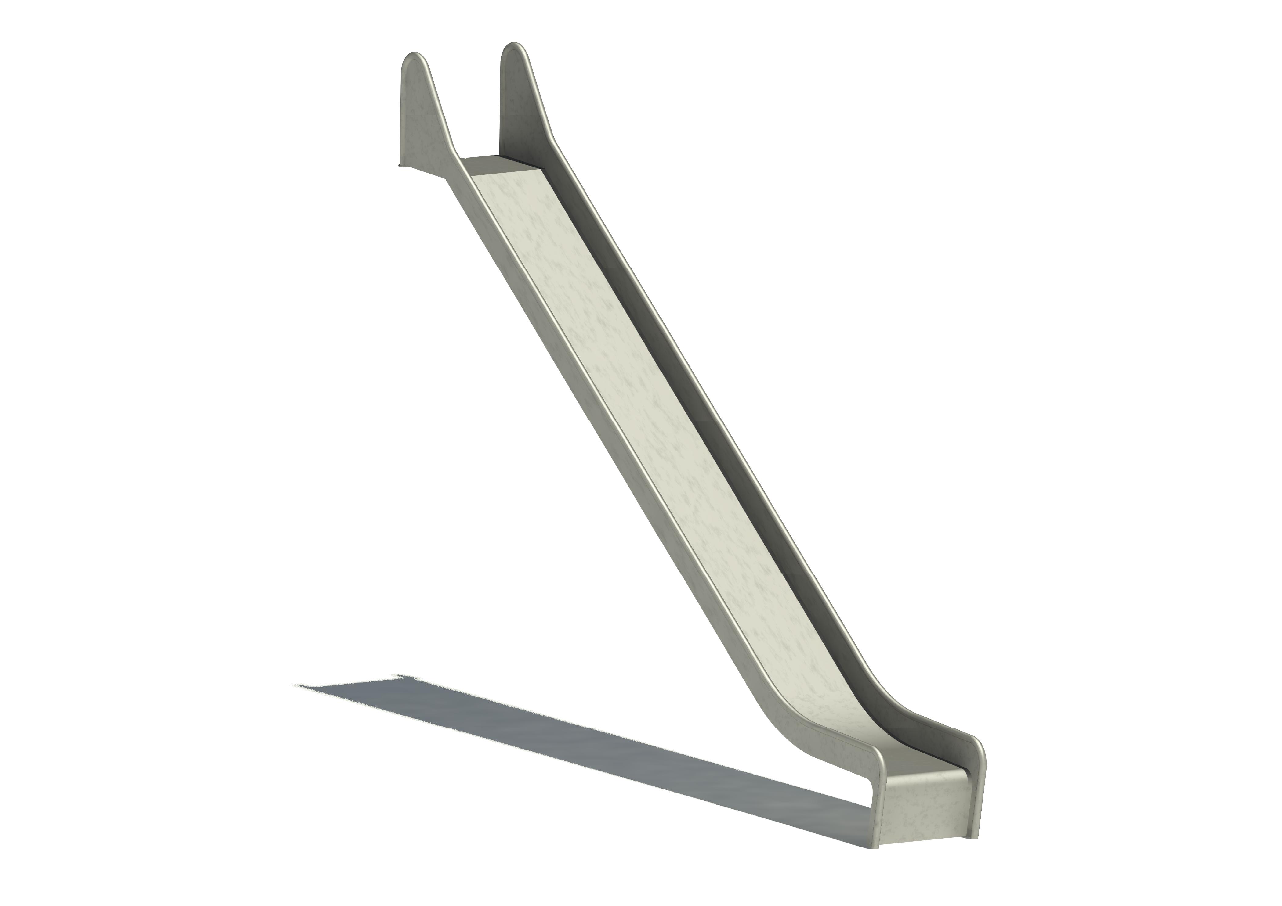 Anbaurutschbahn Edelstahl, ABH 240 cm,Breite 50 cm, Maier Spielplatzgeräte