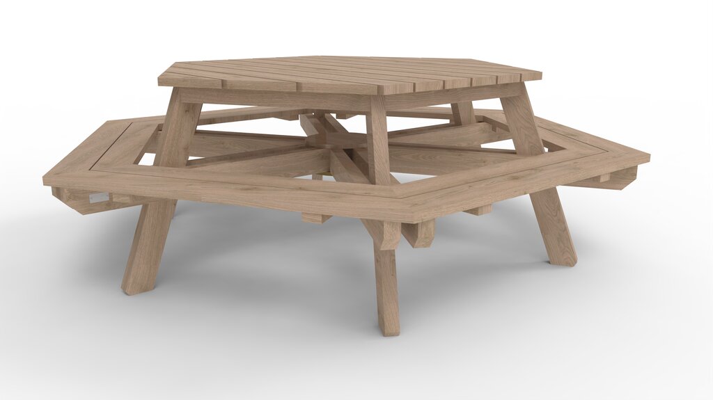 6-eckige Bank-Tisch-Kombination
