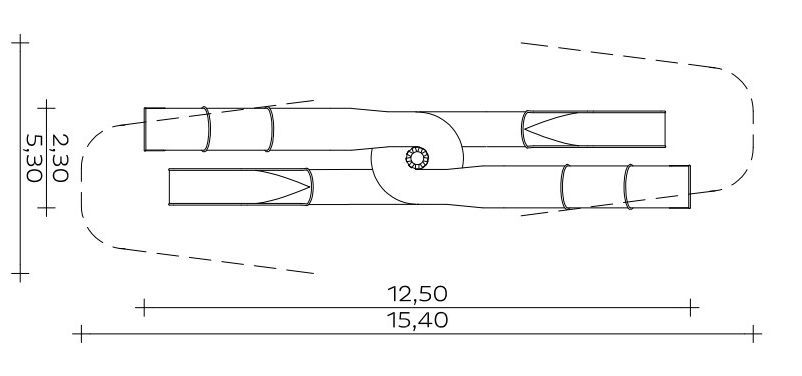Rollenbahn-Tunnelrutschenkombination Ansicht 3