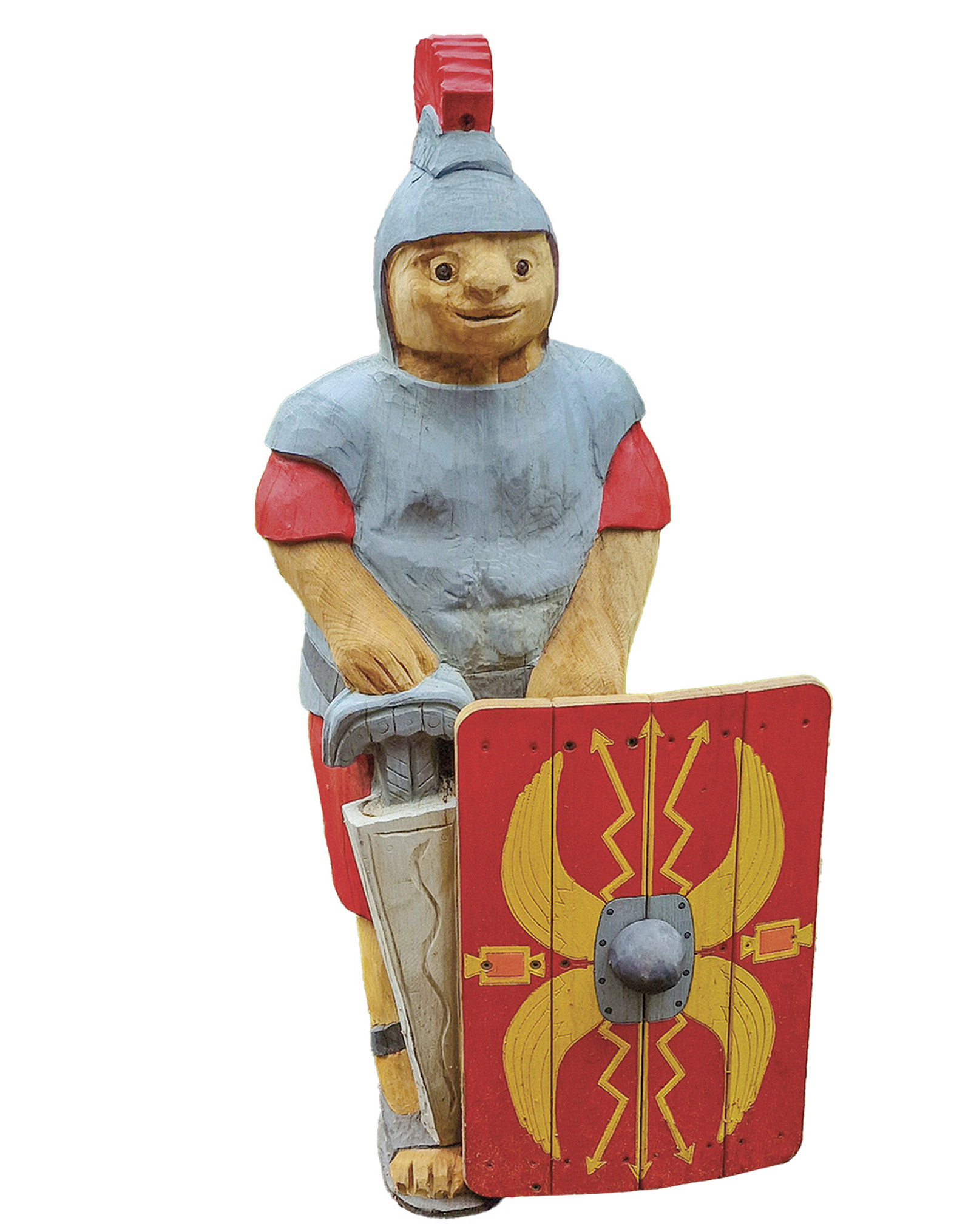 Schnitzfigur Legionär mit Schwert - Ansicht 2