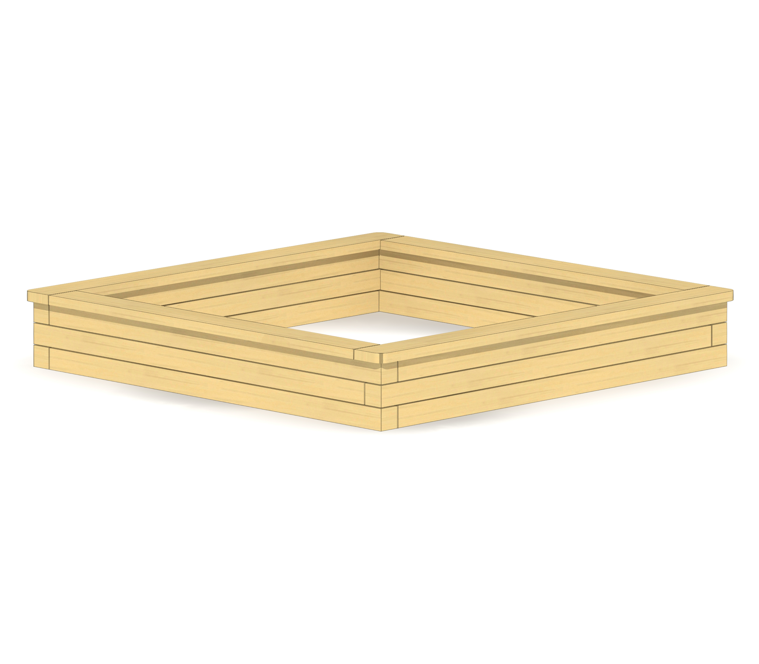 Sandkasten 3-lagig, 2x2m