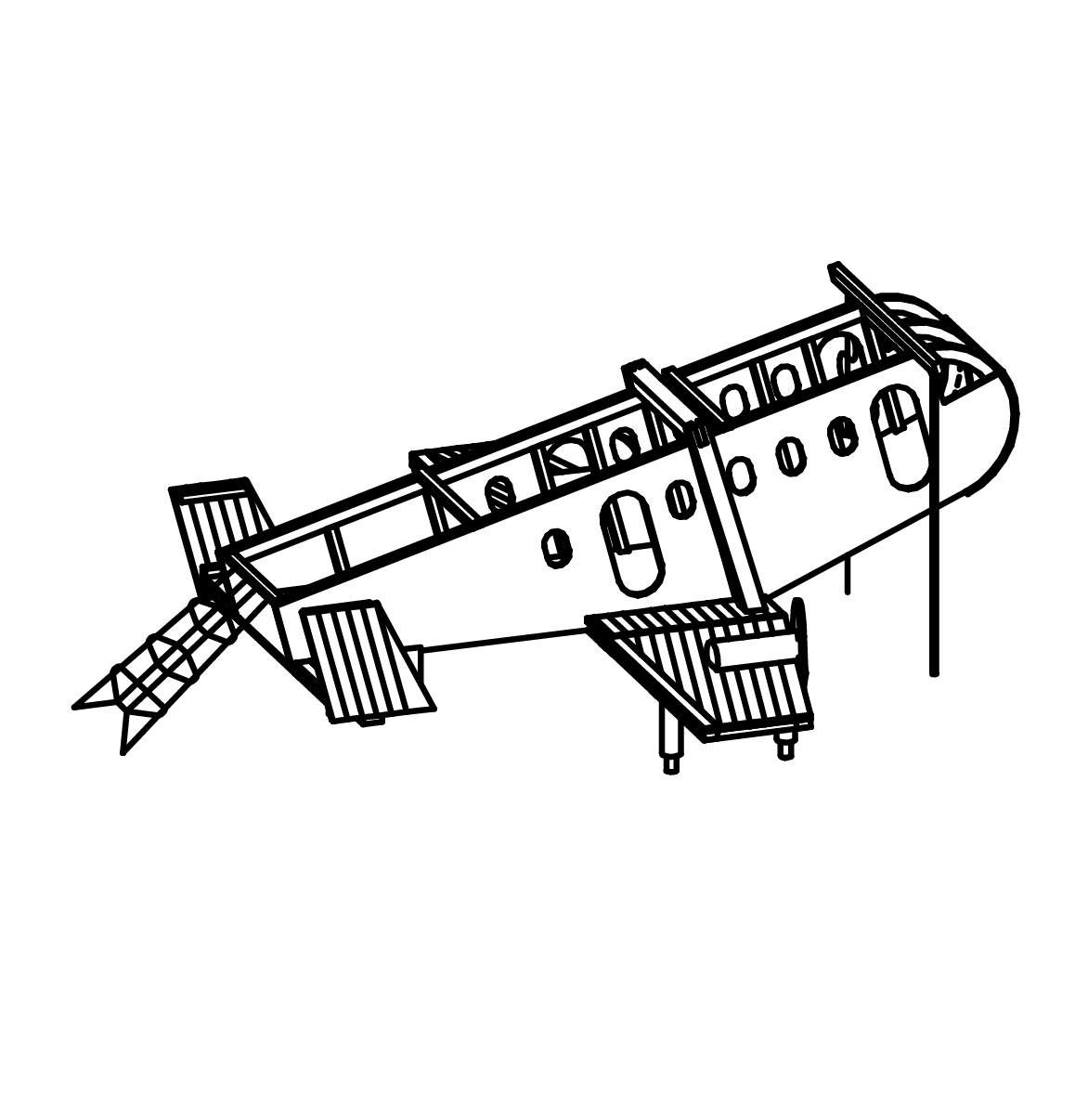 Großes Holzflugzeug