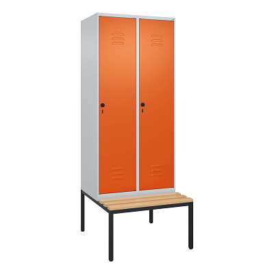 C+P Garderobenschrank „Classic Plus“, Abteilbreite 40 cm, mit Sitzbank, Sport-Thieme