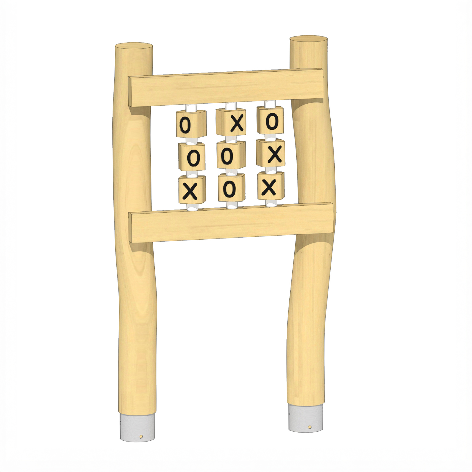 Spiel Tic-Tac-Toe, Drehwürfel konturgefräst, mit 2 Pfosten Ansicht 4