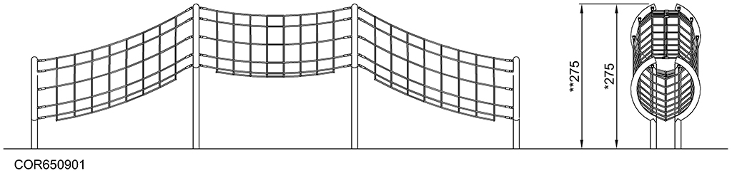 Tunnel-Seilnetzbrücke COR65090 Ansicht 4