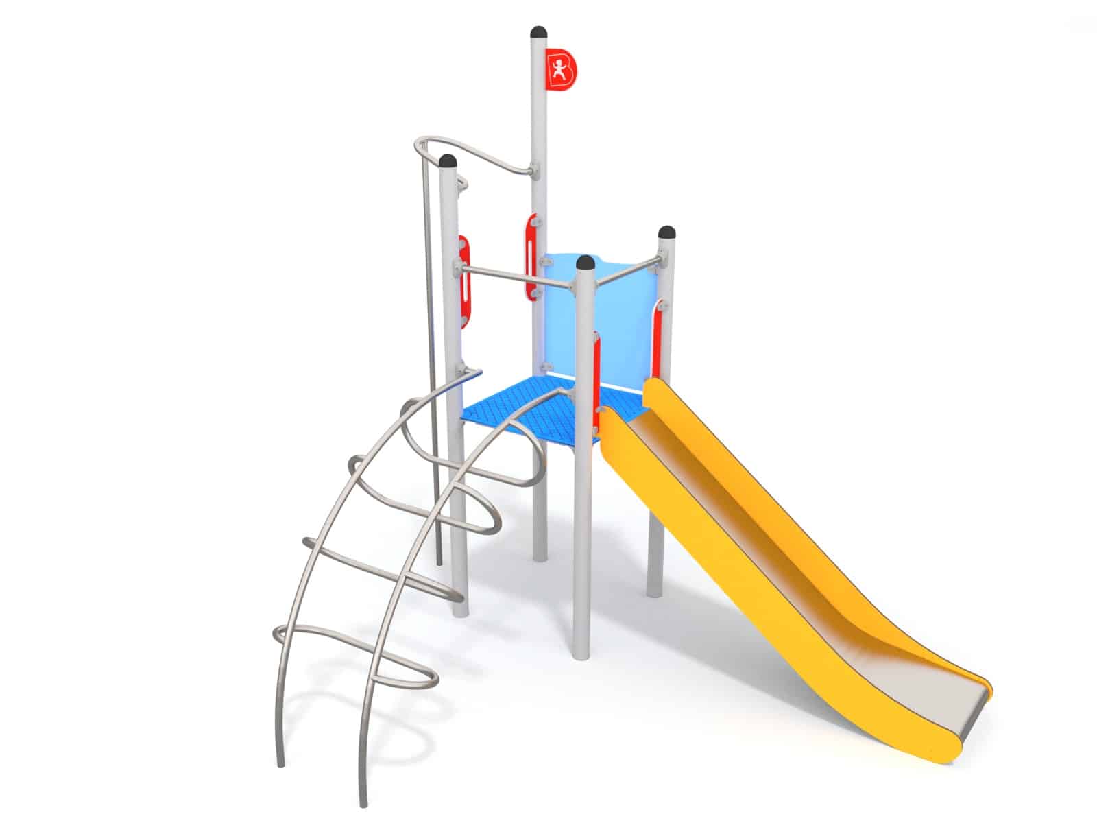 Turm mit Rutsche und Leiter für Spielplatz Ansicht 2