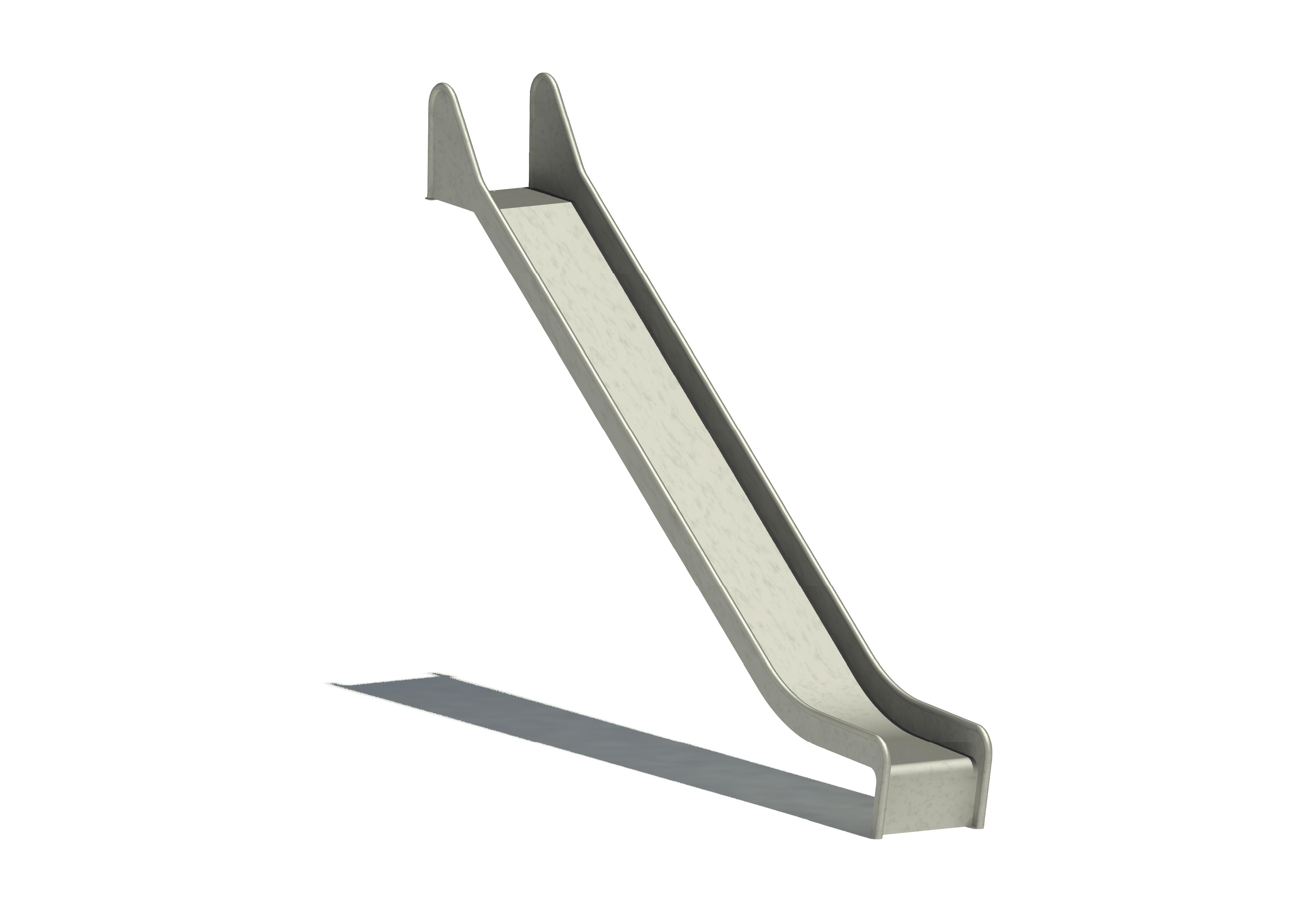 Anbaurutschbahn Edelstahl, ABH 220 cm,Breite 50 cm, Maier Spielplatzgeräte