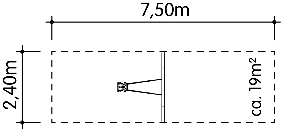 Kleinkind-Schaukel LH210cm Ansicht 4
