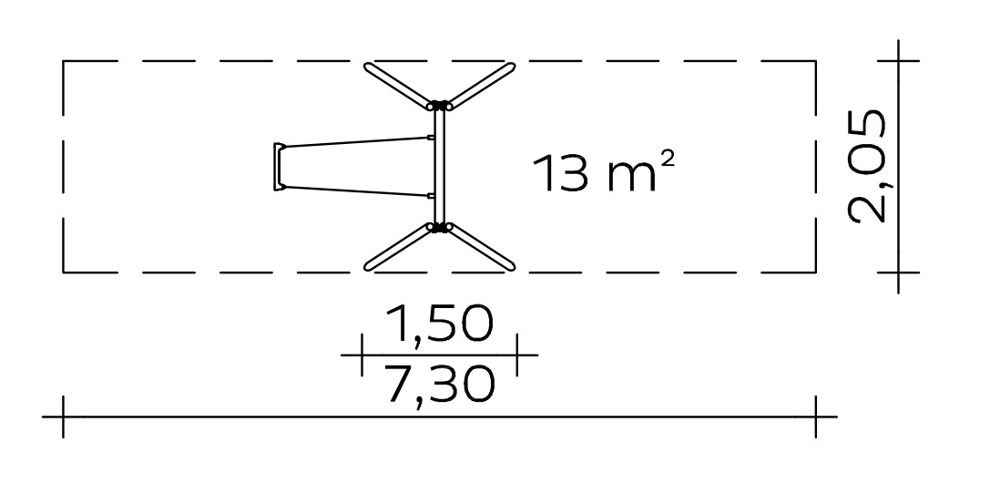 Standardschaukel (2,00) Stahl – verzinkt Ansicht 3